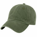 Baseballkappe Einheitsgröße Olivgrün aus Baumwollgewebe mit gebogenem Schirm im Casual-Stil
